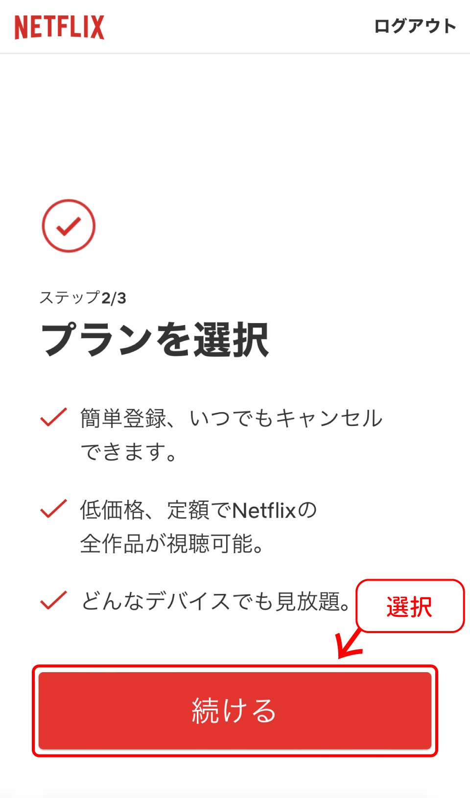 Netflix登録手順